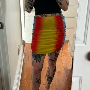 Fal-Ash Printed Gradient Gathered Skirt